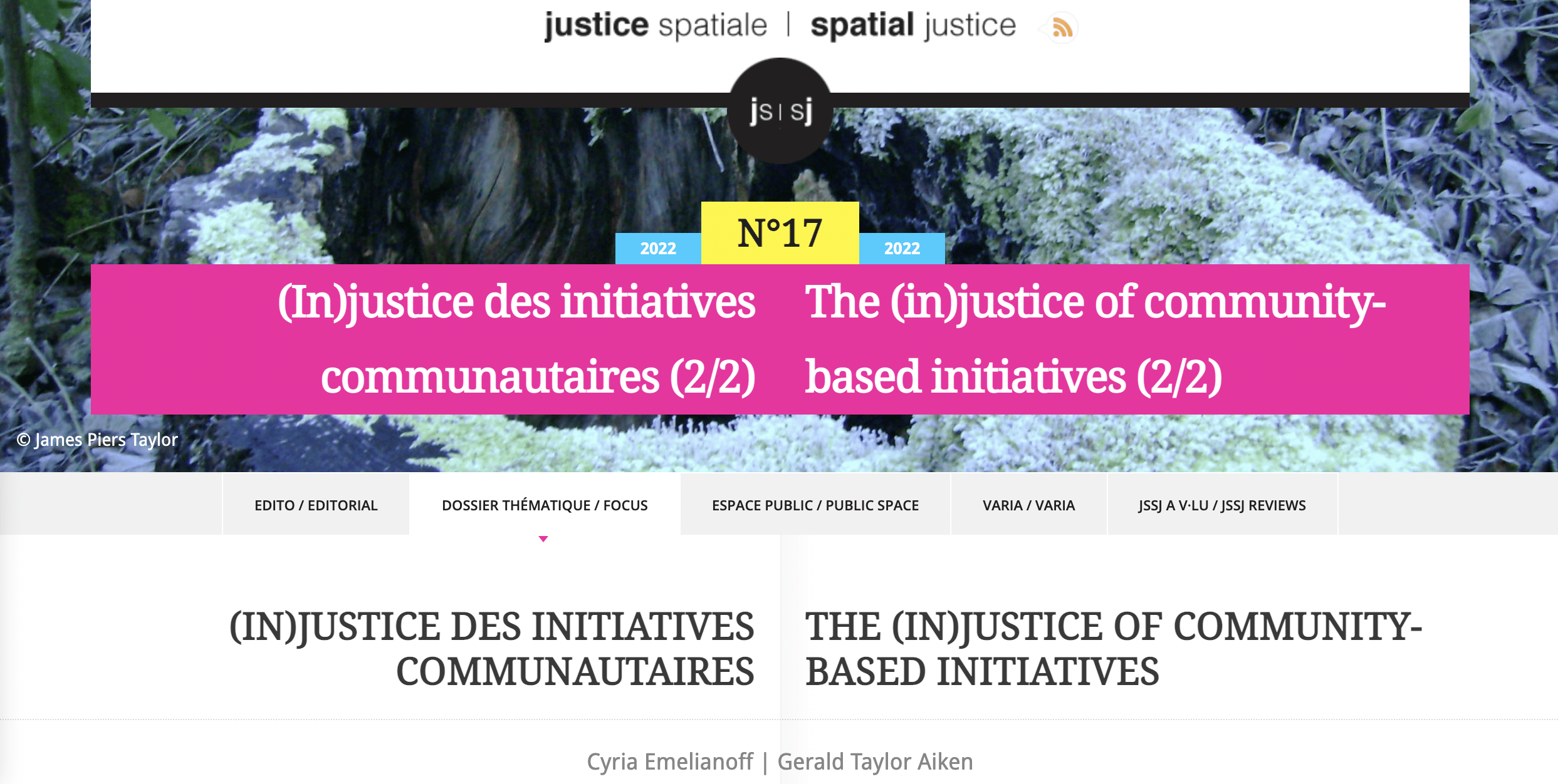 Lire la suite à propos de l’article Zénaïde Dervieux co-publie dans « Justice spatiale – Spatial justice »