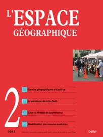 Lire la suite à propos de l’article Publication d’un article dans la revue l’Espace Géographique