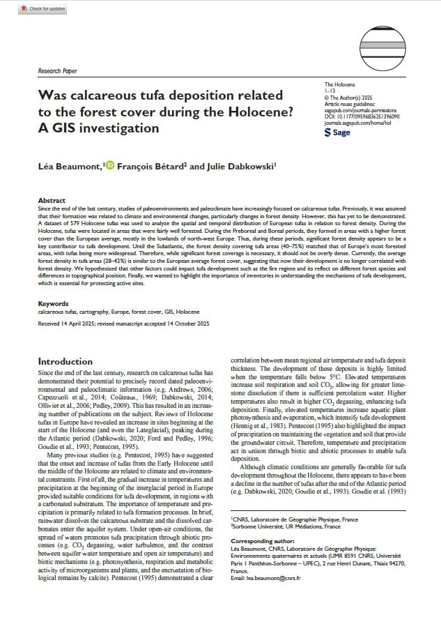 Lire la suite à propos de l’article Nouvelles publications de François Bétard dans les revues The Holocene et Géomorphologie