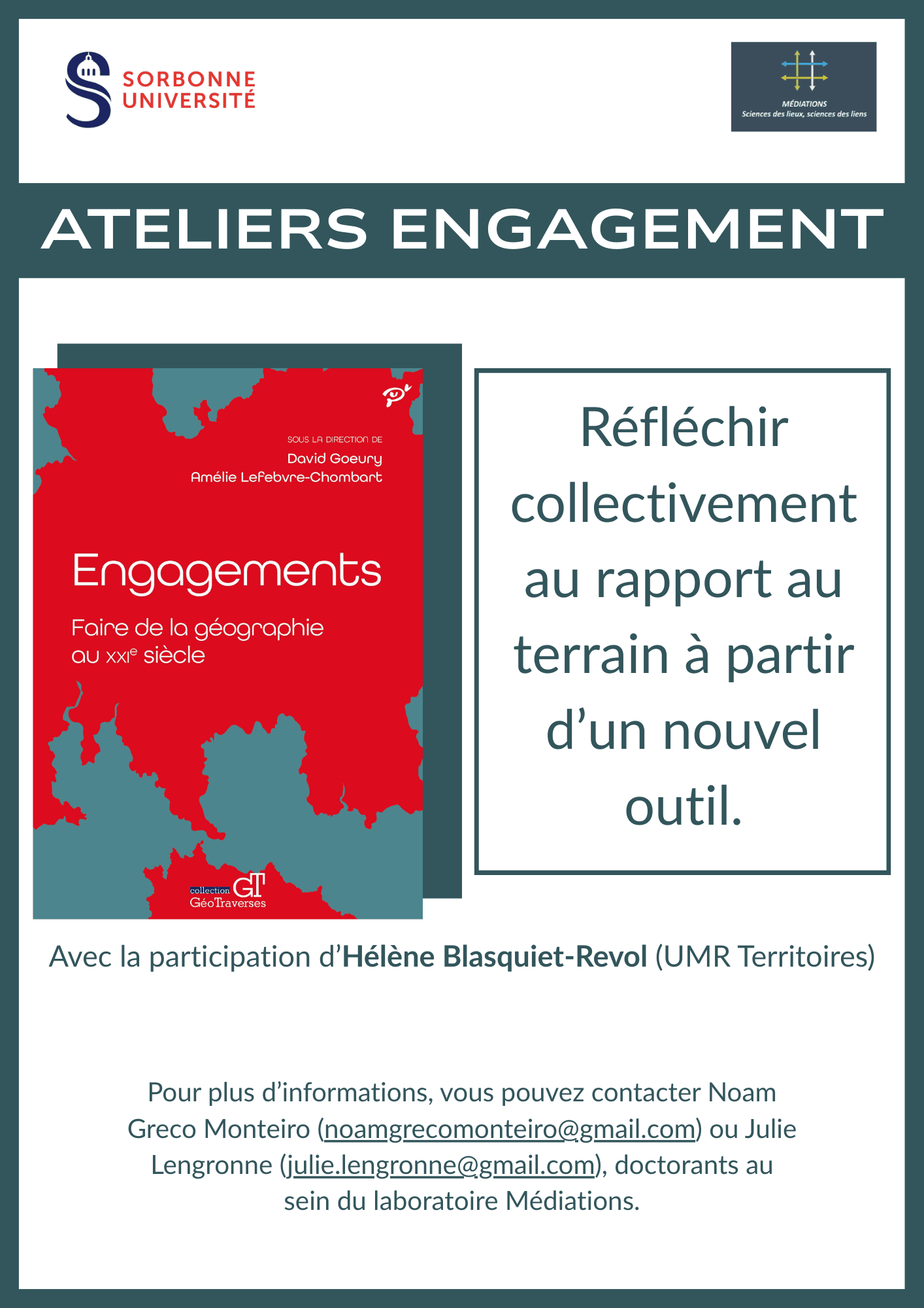Lire la suite à propos de l’article Atelier Engagement : 23 & 24 mars